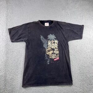Vintage Jamaica Red Stripe Beer T-Shirt Men XL Graphic Distressed Grunge y2k